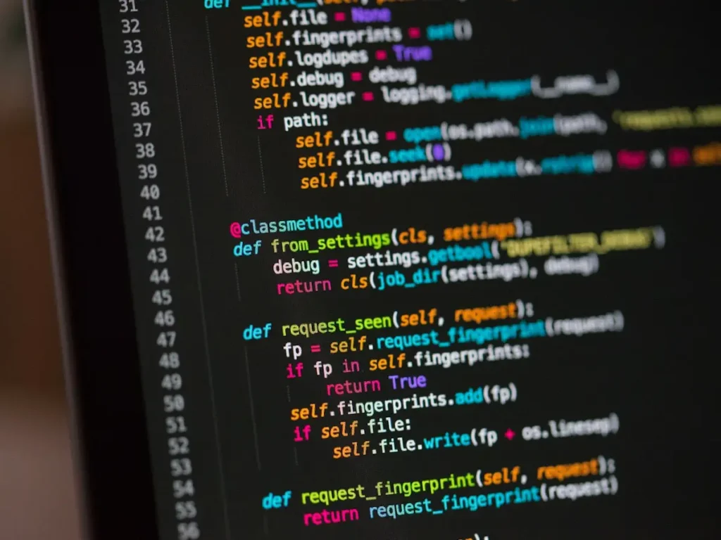 Website source code on a developer's screen