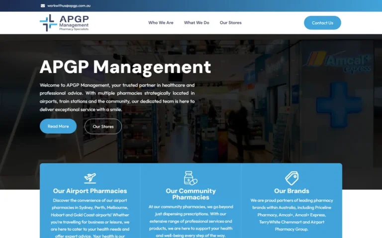 APGP Pharmacies website homepage