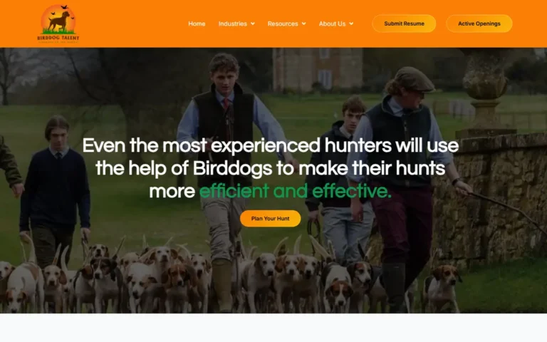 Bird Dog Talent website homepage