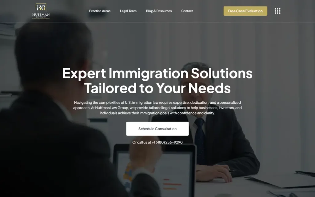 Huffman Law Group website homepage