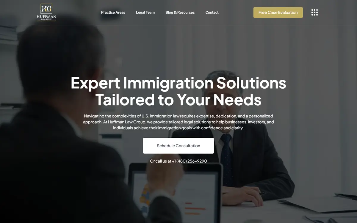 Huffman Law Group website homepage