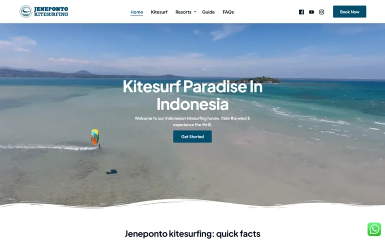 Indonesia Kitesurfing website homepage