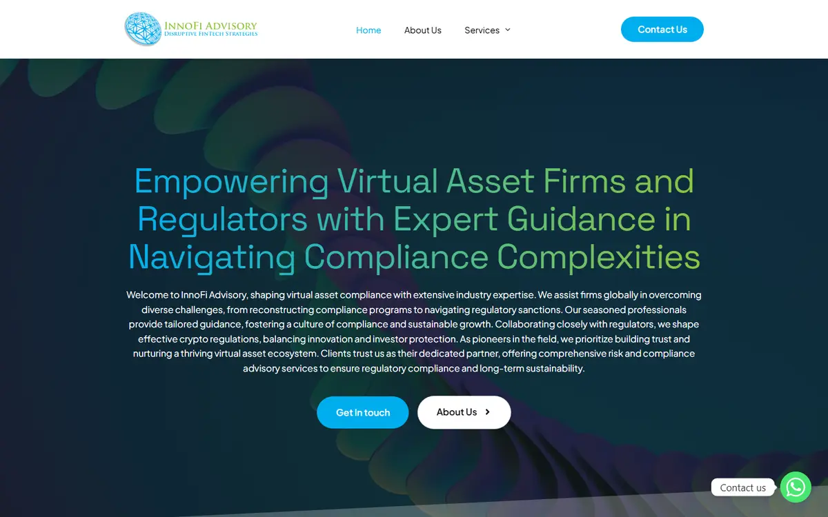 Innofi website homepage