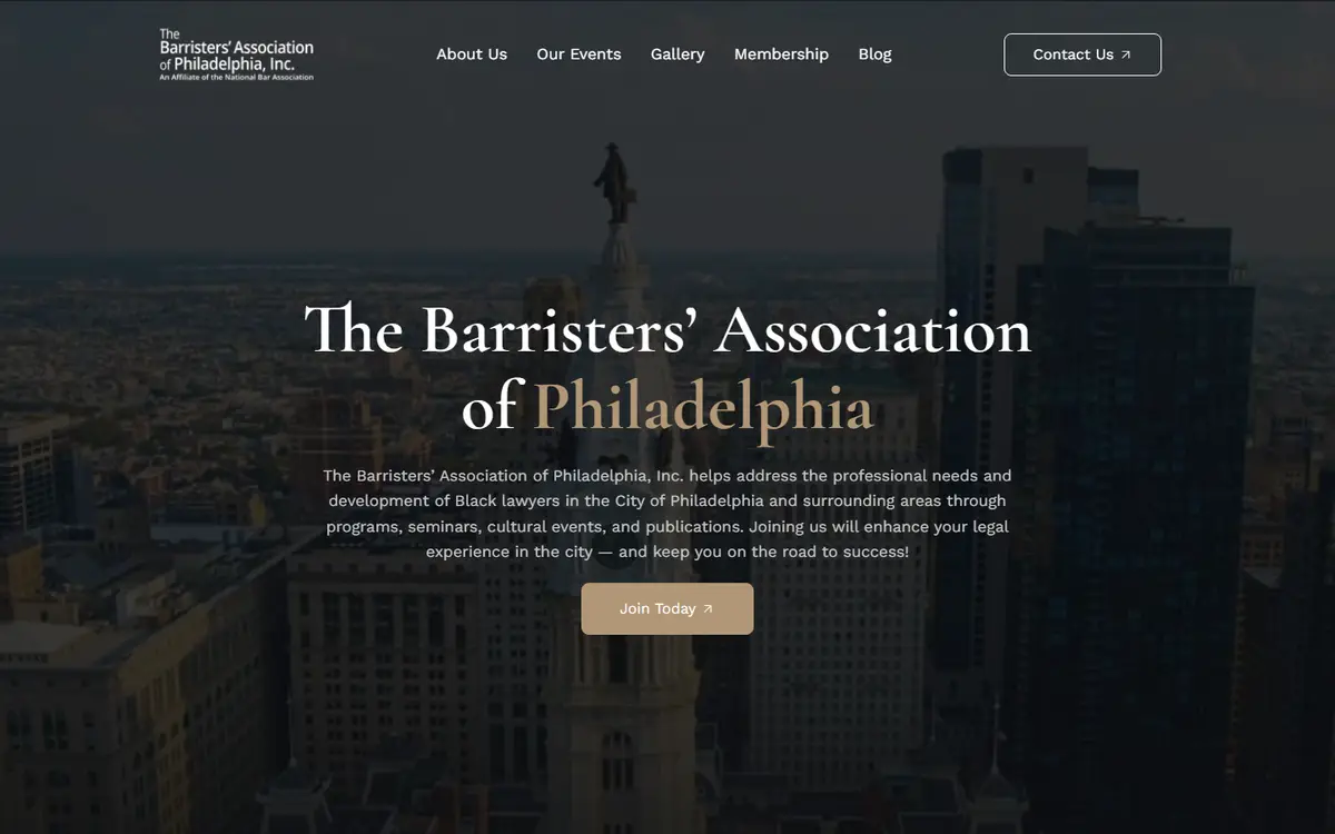 Barristers’ Association of Philadelphia website homepage
