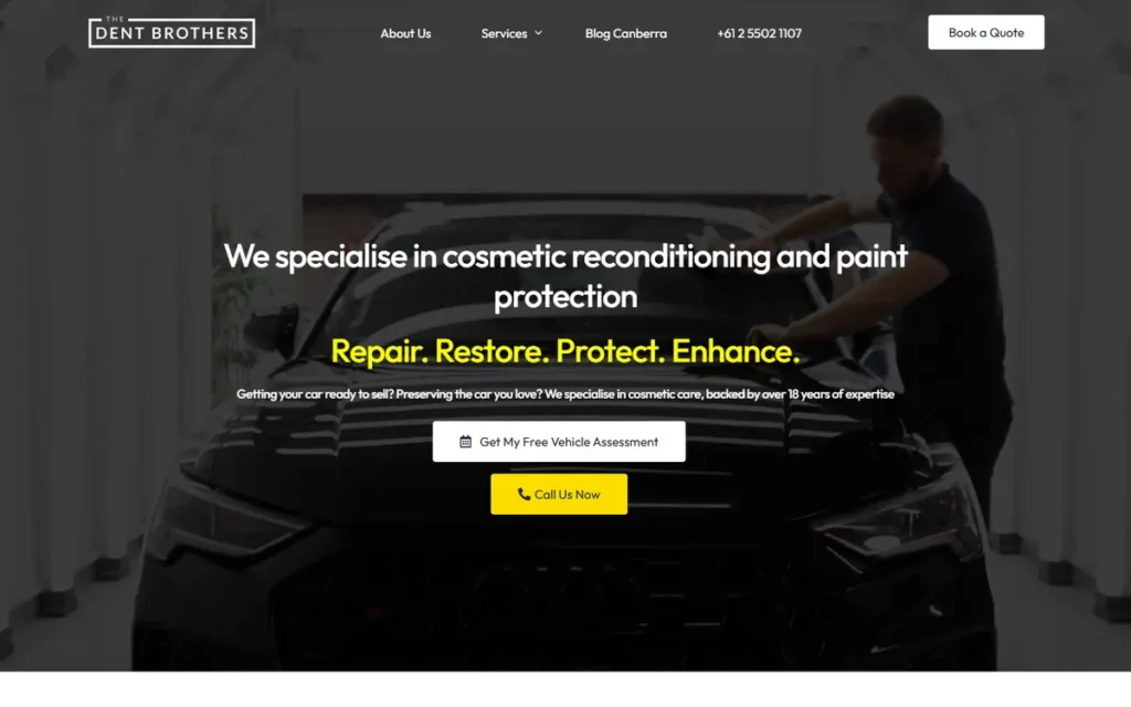 The Dent Brothers website homepage