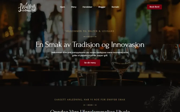 Walter og Leonard website homepage